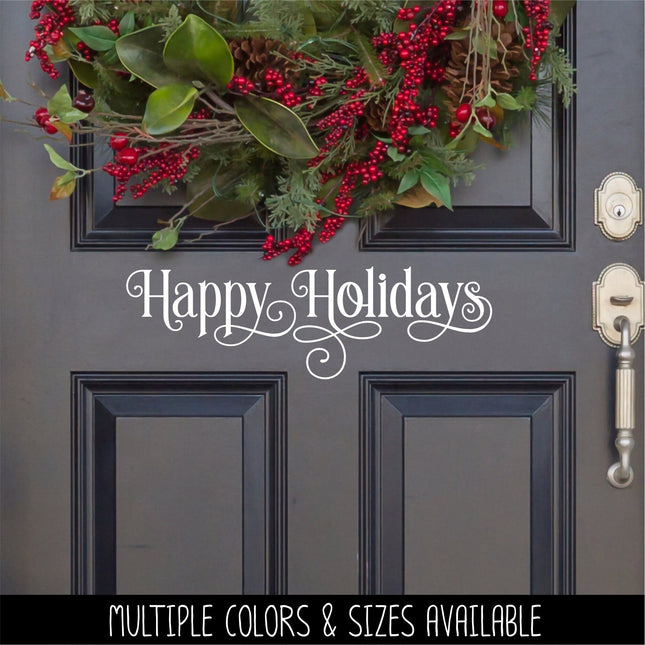Ornamental Happy Holidays Vinyl Decal/Sticker