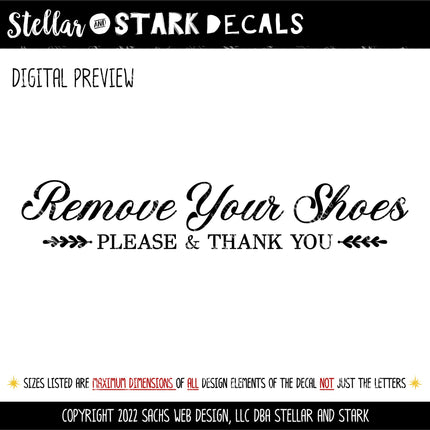 Remove Your Shoes Vinyl Decal/Sticker