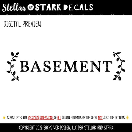 Basement with Curved Leaves Vinyl Decal/Sticker