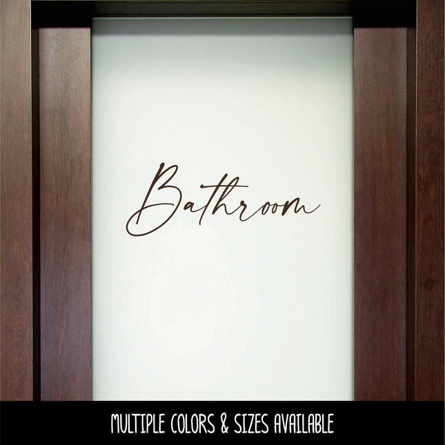 Modern Script Bathroom Vinyl Decal/Sticker