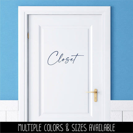 Modern Script Closet Vinyl Decal/Sticker