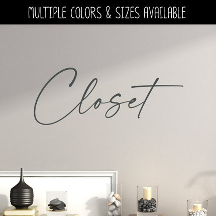 Modern Script Closet Vinyl Decal/Sticker