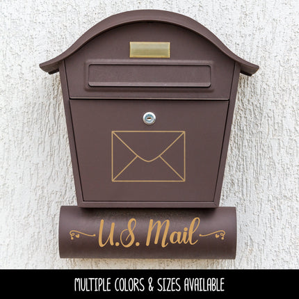 U.S. Mail with Swirl Decoration Vinyl Decal/Sticker