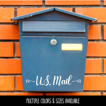 U.S. Mail with Swirl Decoration Vinyl Decal/Sticker
