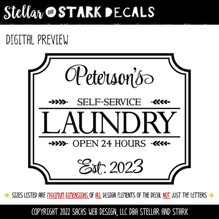 Custom Laundry Vinyl Decal/Sticker