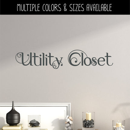 Scrolling Utility Closet Vinyl Decal/Sticker