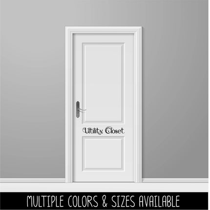 Scrolling Utility Closet Vinyl Decal/Sticker