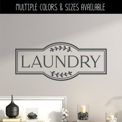 Framed Laundry with floral decoration Vinyl Decal/Sticker