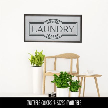 Framed Laundry with floral decoration Vinyl Decal/Sticker