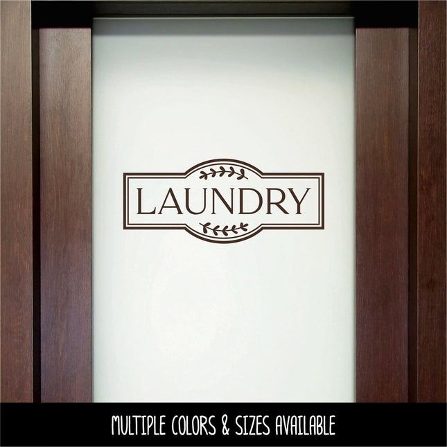 Framed Laundry with floral decoration Vinyl Decal/Sticker