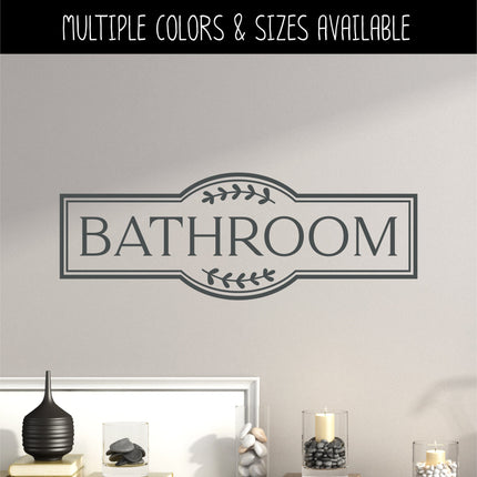 Framed Bathroom with floral decoration Vinyl Decal/Sticker
