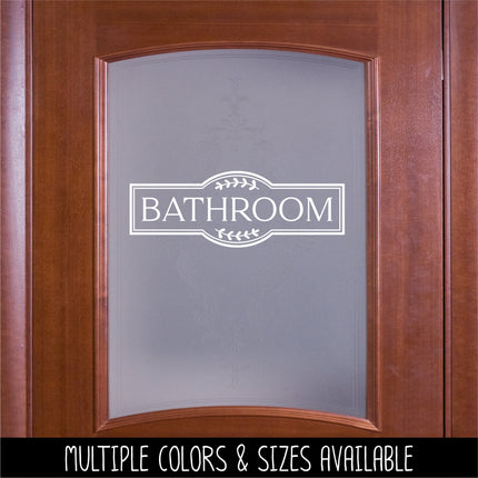 Framed Bathroom with floral decoration Vinyl Decal/Sticker