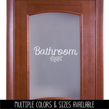 Bathroom with Leaves Vinyl Decal/Sticker