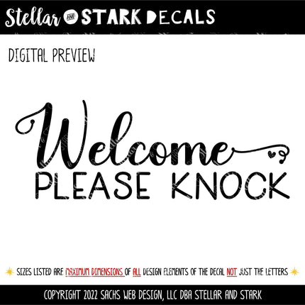 Welcome Please Knock Vinyl Decal/Sticker