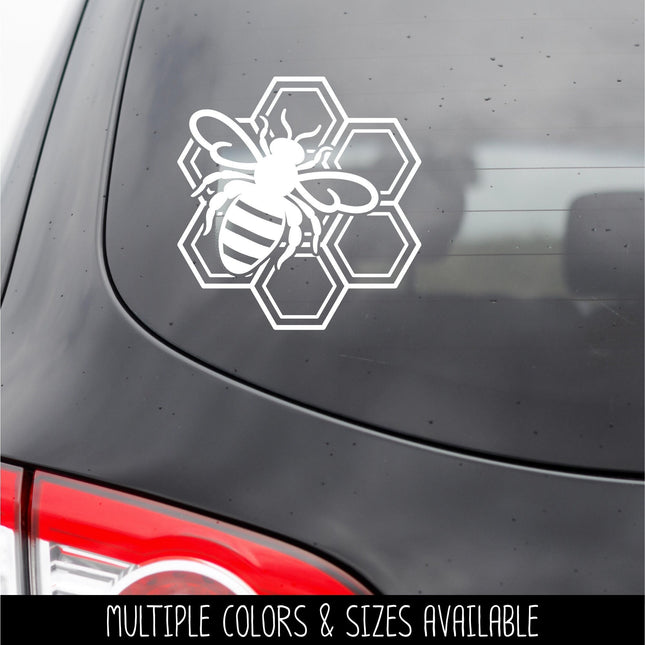Bumble Bee with Honeycomb Vinyl Decal/Sticker