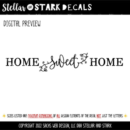 Home Sweet Home Flowers Vinyl Decal/Sticker