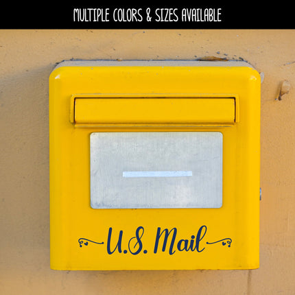 U.S. Mail with Swirl Decoration Vinyl Decal/Sticker