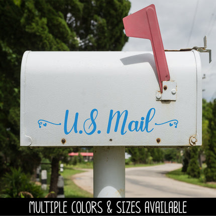 U.S. Mail with Swirl Decoration Vinyl Decal/Sticker