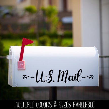 U.S. Mail with Swirl Decoration Vinyl Decal/Sticker