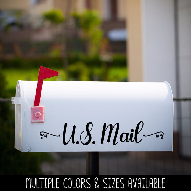 U.S. Mail with Swirl Decoration Vinyl Decal/Sticker
