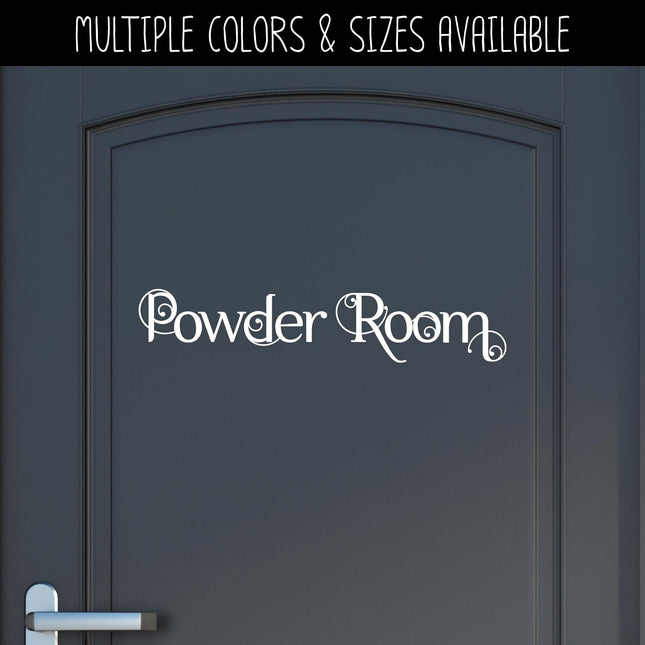 Scrolling Powder Room Vinyl Decal/Sticker