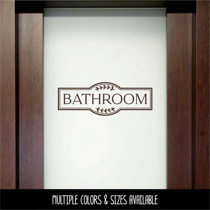 Framed Bathroom with floral decoration Vinyl Decal/Sticker