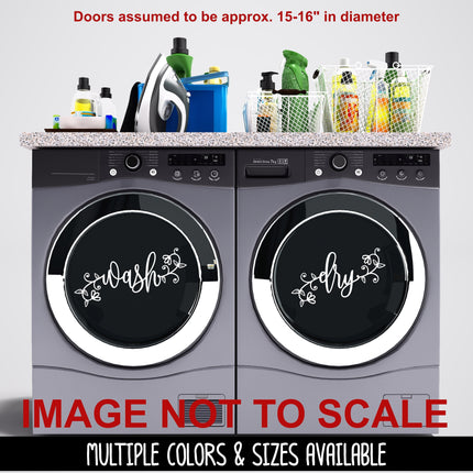 Floral Wash and Dry Vinyl Decal/Sticker Set