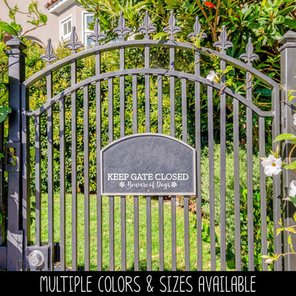 Keep Gate Closed Beware of Dogs Vinyl Decal/Sticker