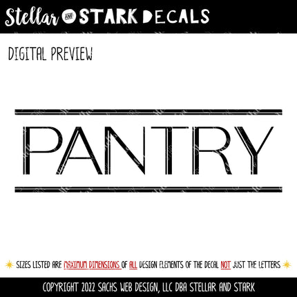 Modern Pantry Vinyl Decal/Sticker