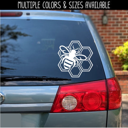 Bumble Bee with Honeycomb Vinyl Decal/Sticker