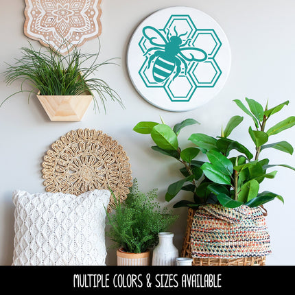 Bumble Bee with Honeycomb Vinyl Decal/Sticker