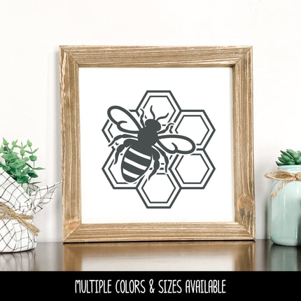 Bumble Bee with Honeycomb Vinyl Decal/Sticker