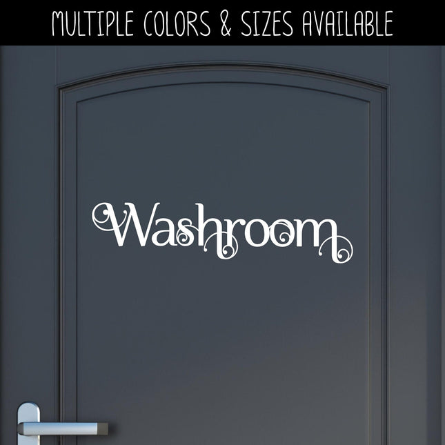 Scrolling Washroom Vinyl Decal/Sticker