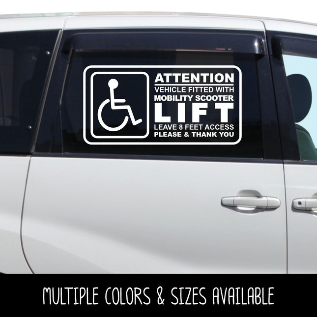 Handicap Mobility Scooter Lift Access Vinyl Decal/Sticker