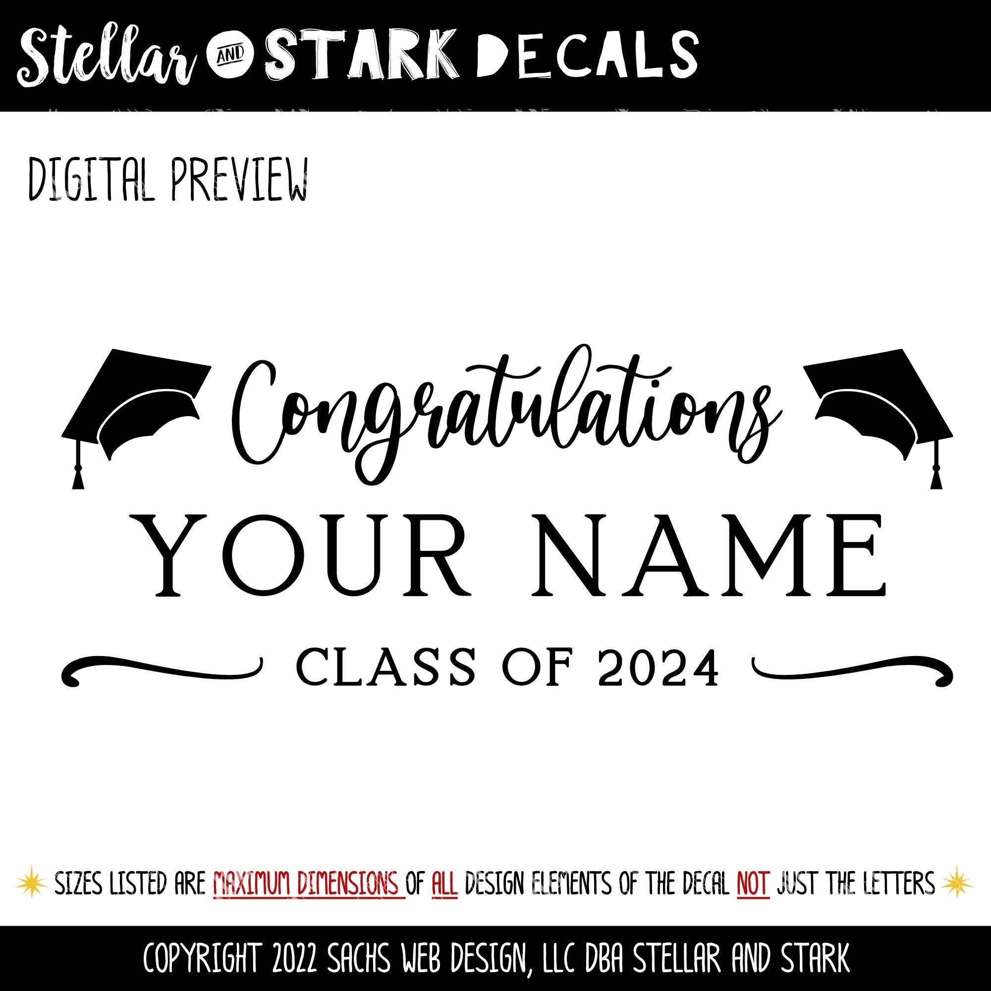 Graduation Invite Decals Custom Graduation Announcement Vinyl Decal/Sticker – Stellar and Stark ...