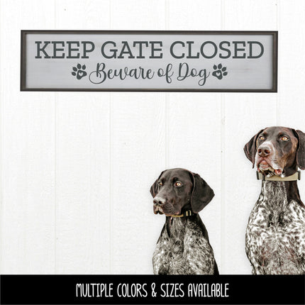 Keep Gate Closed Beware of Dog Vinyl Decal/Sticker