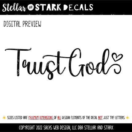 Trust God Vinyl Decal/Sticker