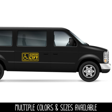 Handicap Wheelchair Lift Access Vinyl Decal/Sticker