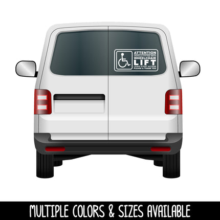 Handicap Wheelchair Lift Access Vinyl Decal/Sticker